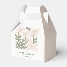 Chic Dusky Blush Retro Minimal Blumenzwiese Geschenkschachtel