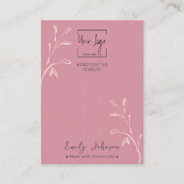 Chic Dusky Pink Leaf Juwelier Hairclip Display Car Telefonnummerkarte