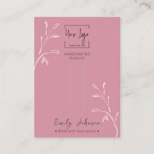 Chic Dusky Pink Leaf Juwelier Hairclip Display Car Telefonnummerkarte