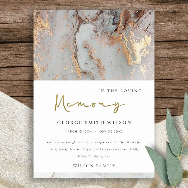 CHIC DUSKY WHITE GOLD AGATE BEILEID MEMORIAL DANKESKARTE (Von Creator hochgeladen)