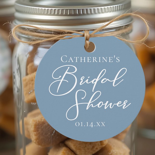 Chic Dusty Blue Brautparty Personalisiert Geschenkanhänger (Von Creator hochgeladen)