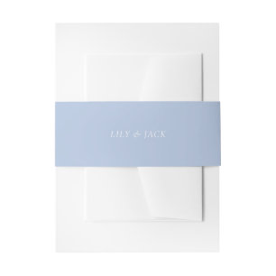 Chic Dusty Blue Couple Names Wedding Einladungsbanderole