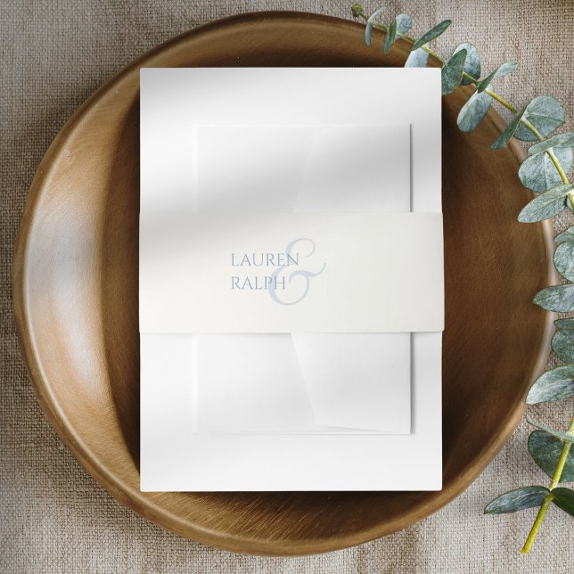 Chic Dusty Blue & Ivory Minimalistisch Script Wedd Einladungsbanderole (Von Creator hochgeladen)