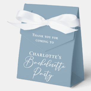 Chic Dusty Blue Junggesellinnenabschied personalis Geschenkschachtel