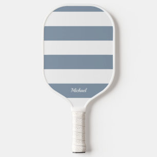 Chic Dusty Blue Streifen Streifen Streifen Persona Pickleball Schläger