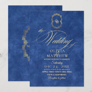 Chic Dusty Blue Wedding Einladung
