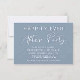 Chic Dusty Blue Wedding Reception After Party Einladung
