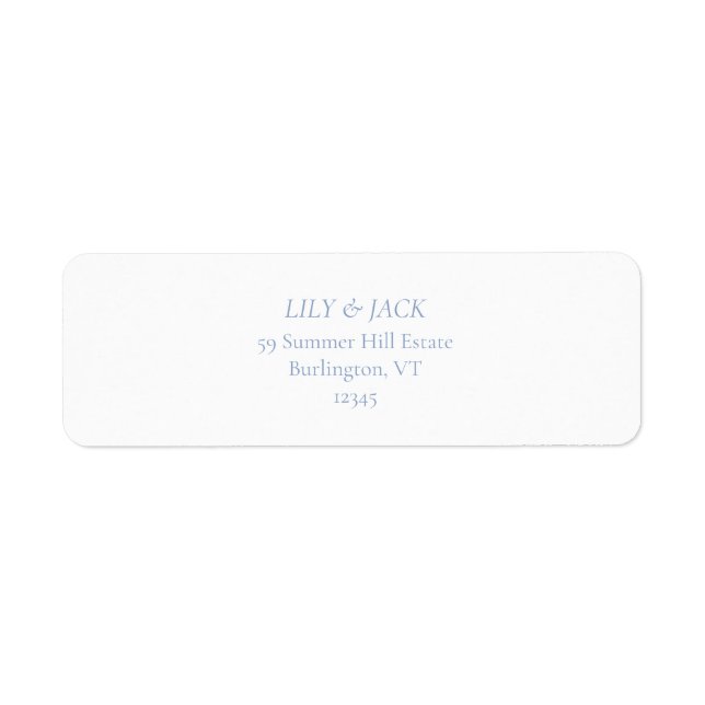 Chic Dusty Blue Wedding Return Address Label (Vorne)