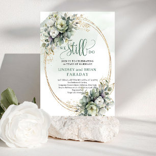Chic Dusty Green Eucalyptus Vow Renewal Einladung