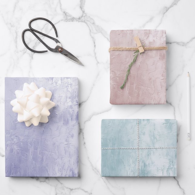 Chic Dusty Lavender Lila Geschenkpapier Set (Vorderseite)