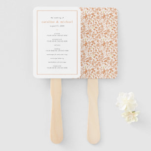 Chic Dusty Pink Ditzy Floral Wedding Program Fächer