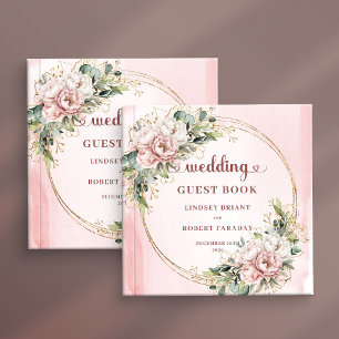 Chic Dusty Pink Florale Eukalyptus Hochzeit Anmeld Gästebuch