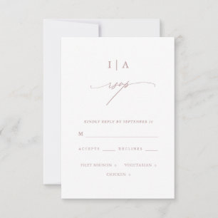 Chic Dusty Rose Monogram Wedding Rsvp