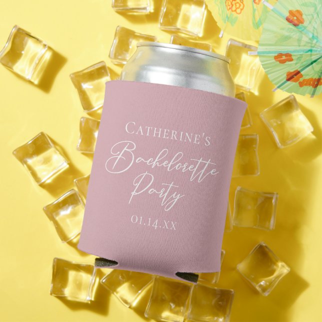 Chic Dusty Rose Pink Bachelorette Party Custom Dosenkühler (In Situ Sommer)