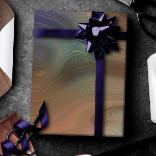 Chic Earthy Strata   Natürlicher Kupferstein Agate Geschenkpapier