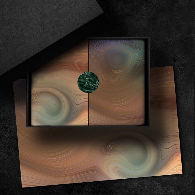 Chic Earthy Strata | Natürlicher Kupferstein Agate Seidenpapier (Von Creator hochgeladen)