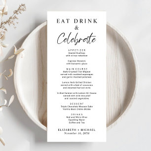 Chic Eat Drink Celebrate Wedding Menükarte