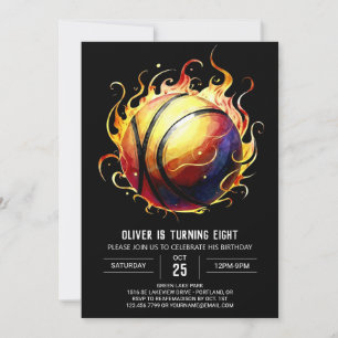 Chic Editable Fun Basketball Geburtstag Einladung