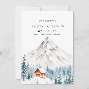Chic Editable Mountain Save The Date