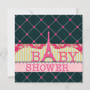 Chic Eiffelturm Babydusche Einladung