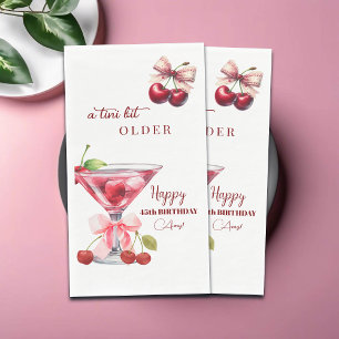 Chic ein bisschen älter Cherry Martini 45. Geburts Serviette