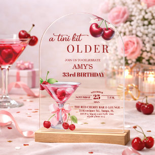 Chic Ein Tini Bisschen Älter Cherry Martini 33. Ge Acryleinladungen
