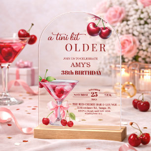 Chic Ein Tini Bisschen Älter Cherry Martini 38. Ge Acryleinladungen