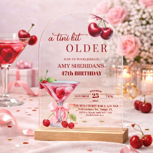Chic Ein Tini Bisschen Älter Cherry Martini 47. Ge Acryleinladungen