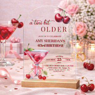 Chic Ein Tini Bisschen Älter Cherry Martini 63. Ge Acryleinladungen