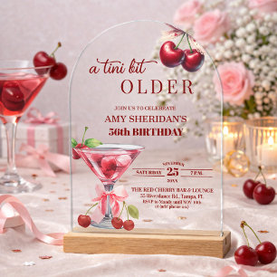 Chic Ein Tini Bisschen Älterer Kirsch-Martini 56.  Acryleinladungen