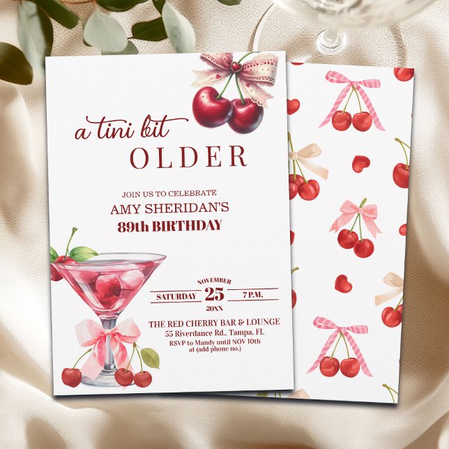 Chic Ein Tini Bisschen Älterer Kirsch-Martini 89.  Einladung (Von Creator hochgeladen)