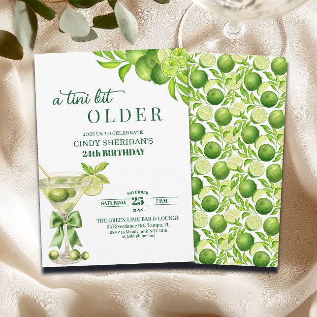 Chic Ein Tini Bisschen Älterer Lime Martini 24. Ge Einladung (Von Creator hochgeladen)