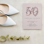 Chic Einfache Minimalistische Rose Pink 50. Geburt Einladung<br><div class="desc">Chic Einfache Minimalistische Rose Pink 50. Geburtstag Einladung</div>