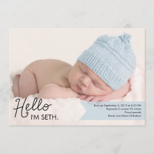 Chic Einführung Birth Announcement - Blue Ankündigung
