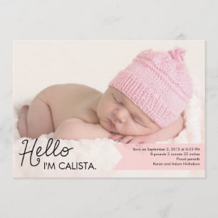 Chic Einführung Birth Announcement - Rosa Ankündigung