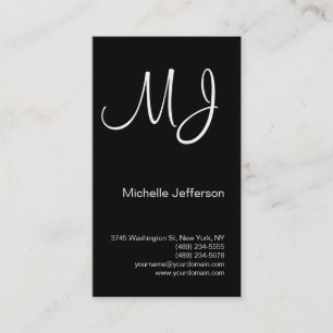 Chic Einzigartige Monogram Black & White Business  Visitenkarte