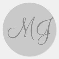 Chic Einziges Monogramm Grau