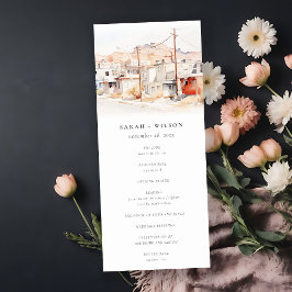 Chic El Paso Texas City Scape Wedding Programm