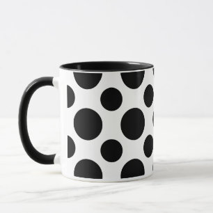 Chic Elegance: Black Polka Dot 11oz Keramik Tasse