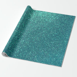 Chic Elegant Aquamarin Blue Funkelnd Glitzer Geschenkpapier