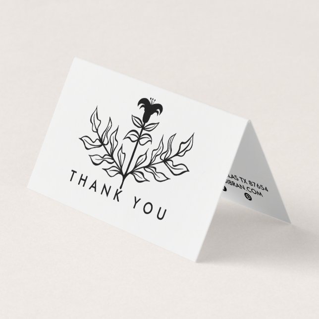 Chic Elegant Black Lily ORDER DANK, DASS SIE gekla Visitenkarten (Vorderseite)