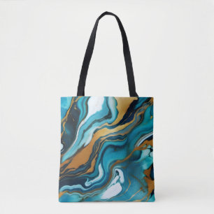 Chic Elegant-blaue goldfarbene Imitate Marmor Tasche