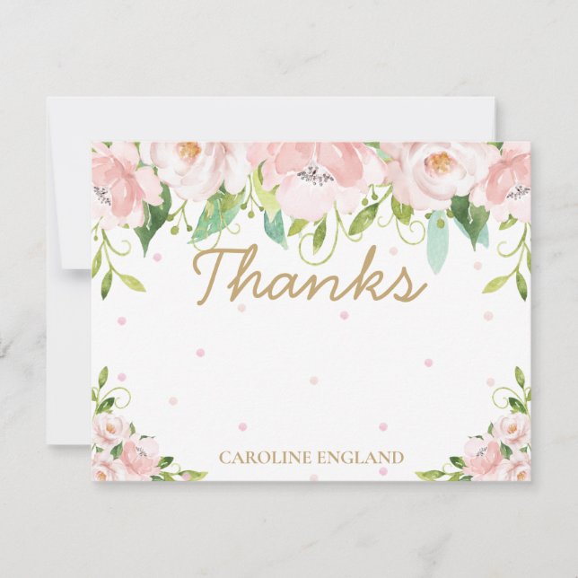 Chic Elegant Blush Pink Blume Note Card Mitteilungskarte (Vorderseite)