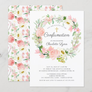 Chic & Elegant Blush Pink Floral Bestätigung Einladung