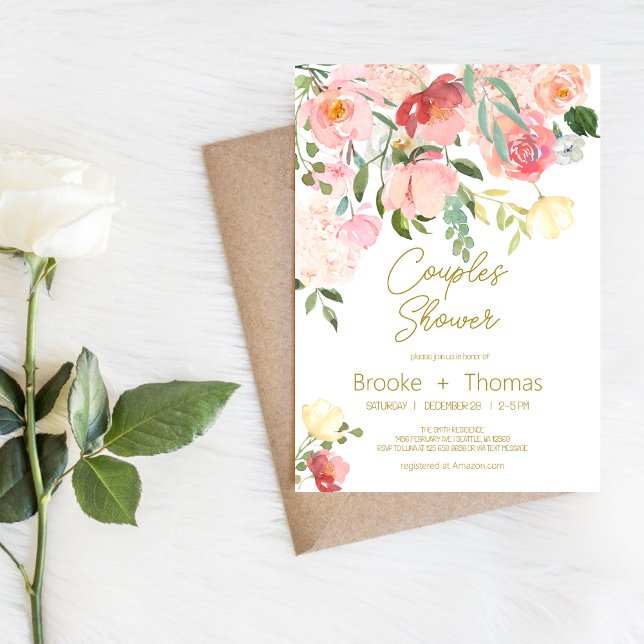 Chic Elegant Couples invitation douche (Créateur téléchargé)