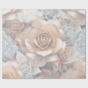 Chic, Elegant Creams & Leder Blume-Look Geschenkpapier