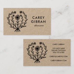 Chic Elegant Daisy Line Zeichnend CUSTOM Logo Kraf Visitenkarte