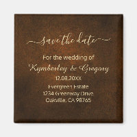 Chic Elegant Dark Brown Gold Akzent Save the Date