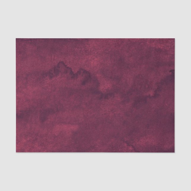Chic Elegant Dark Burgund Wasserfarben Stil Seidenpapier (Vorderseite)