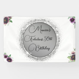 Chic Elegant Fabulous 50. Geburtstag individuell a Banner